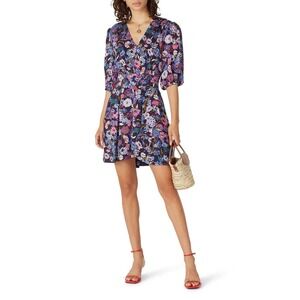 Tanya Taylor POCKETS Floral‎ 100% Silk Cottagecore Garden Romantic Dress 8 READ
